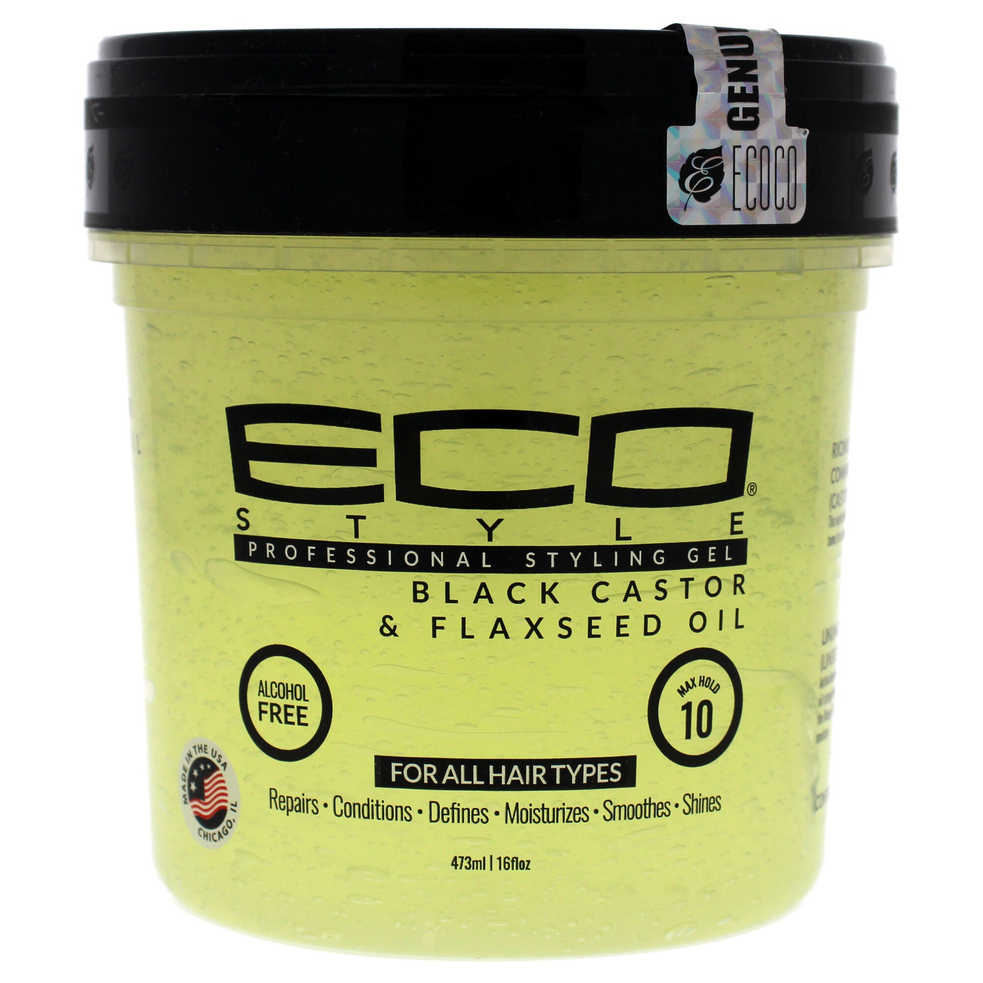 Eco Style Gel - Black Castor Flaxseed Oil by Ecoco for Unisex - 16 oz Gel, See Description, hi-res image number 0