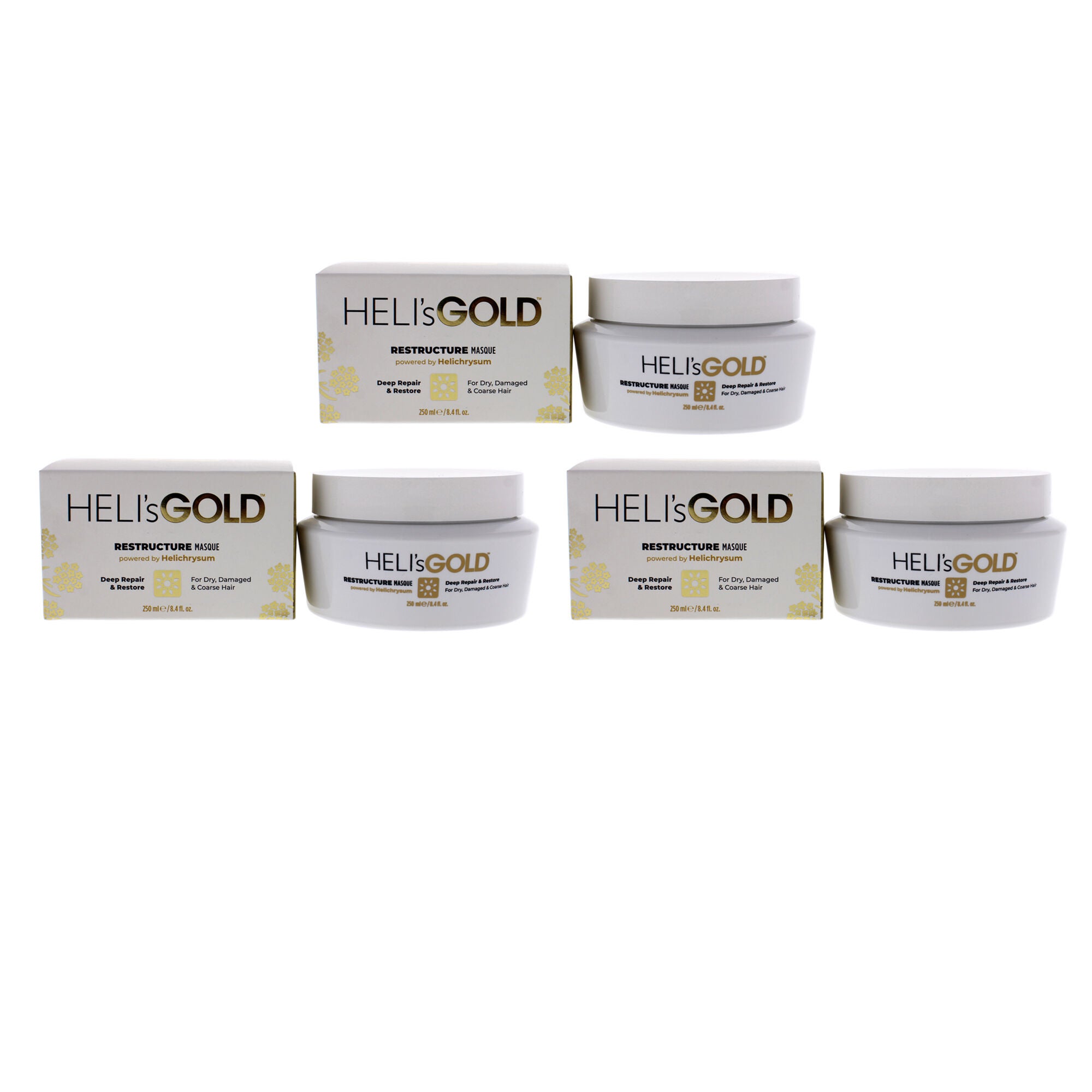Restructure Masque by Helis Gold for Unisex - 8.4 oz Masque - Pack of 3, See Description, hi-res image number 0