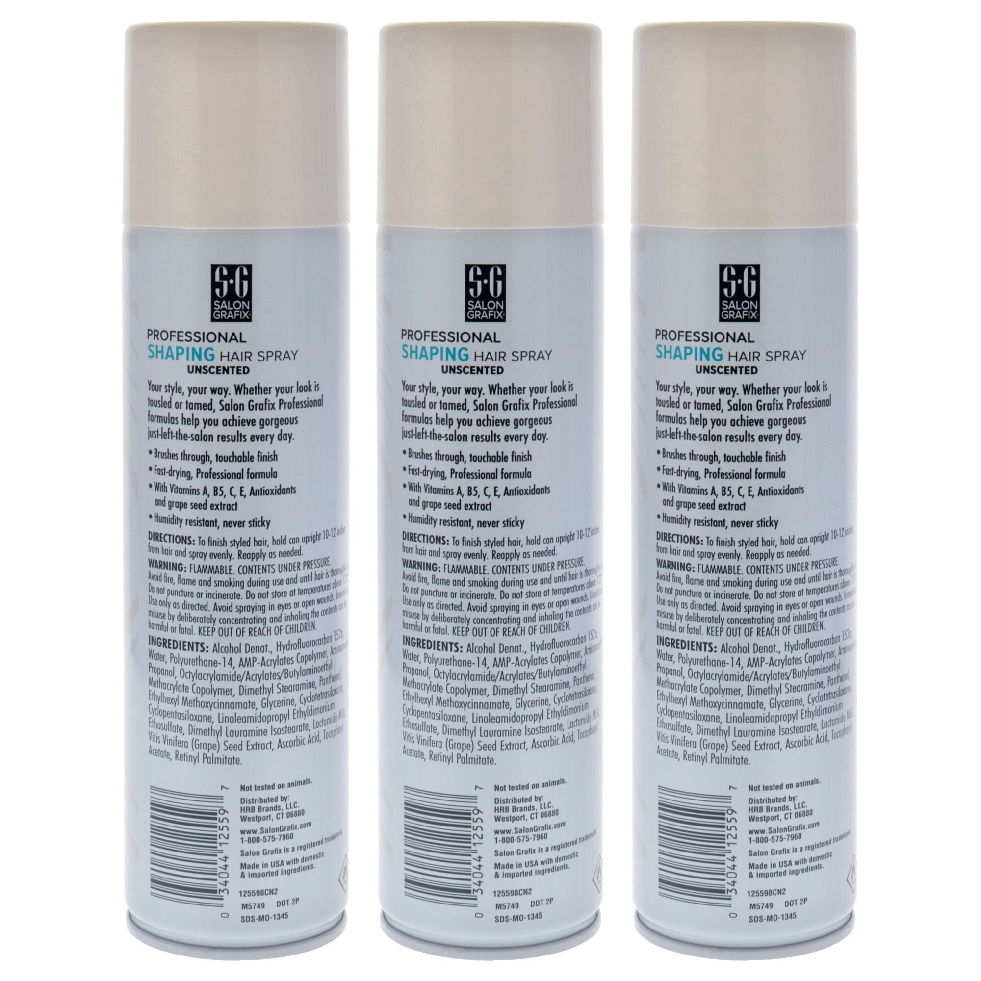 Shaping Hair Spray - Super Hold Unscented by Salon Grafix for Unisex - 10 oz Hair Spray - Pack of 3, Clear, alternate image number 1