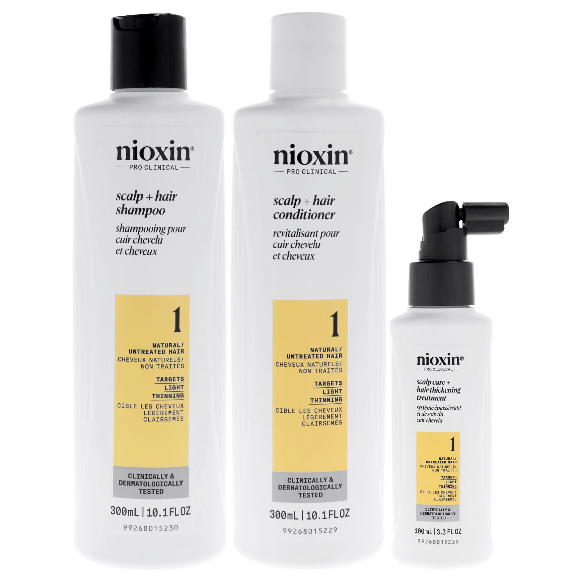 System 1 Kit by Nioxin for Unisex - 3 Pc 10.1oz Cleanser Shampoo, 10.1oz Scalp Therapy Conditioner, 3.38oz Scalp and Hair Treatment, See Description, alternate image number 4