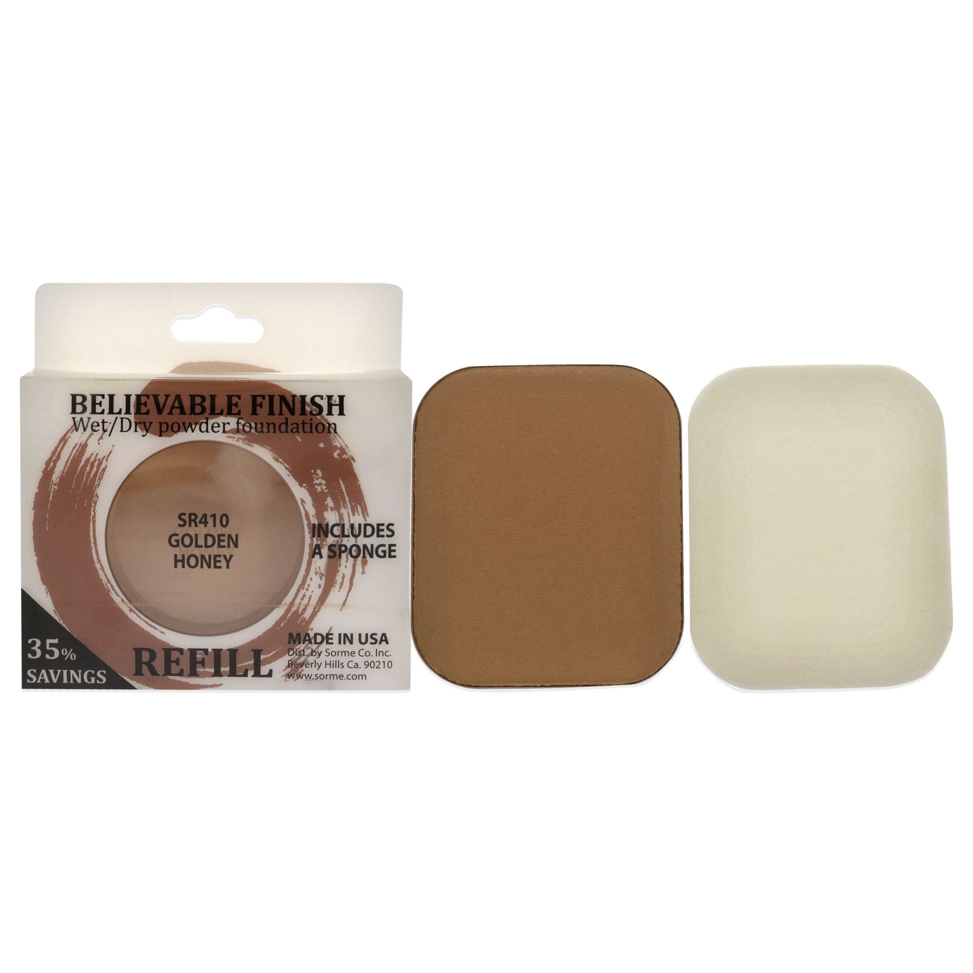 Believable Finish Powder Foundation - Golden Honey by Sorme Cosmetics for Women - 0.23 oz Foundation (Refill), See Description, hi-res image number 0