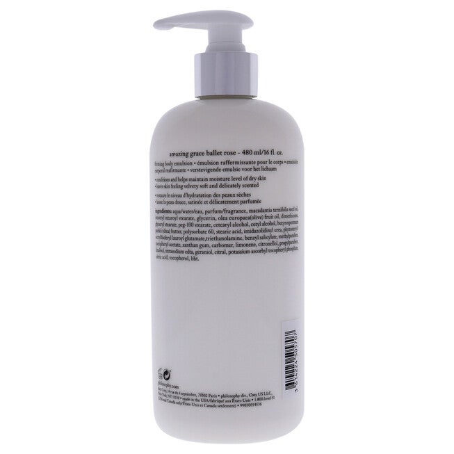 Amazing Grace Ballet Rose Firming Body Emulsion by Philosophy for Women - 16 oz Body Emulsion, NA, alternate image number null