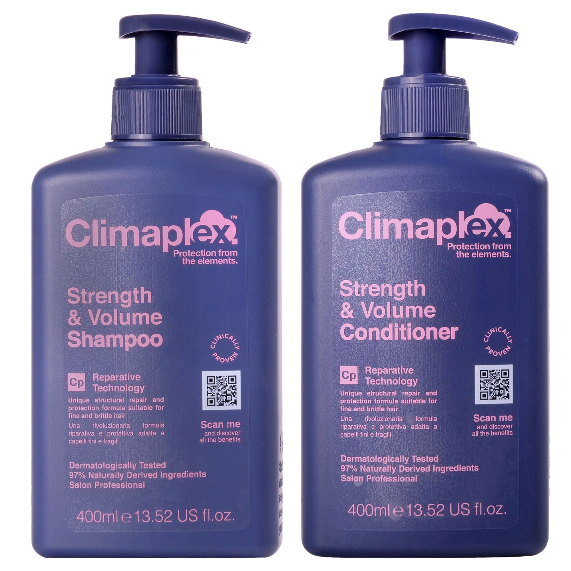 Strength and Volume Shampoo and Strength and Volume Conditioner Kit by Climaplex for Unisex - 2 Pc Kit 13.52oz Conditioner, 13.52oz Shampoo, See Description, hi-res image number 0