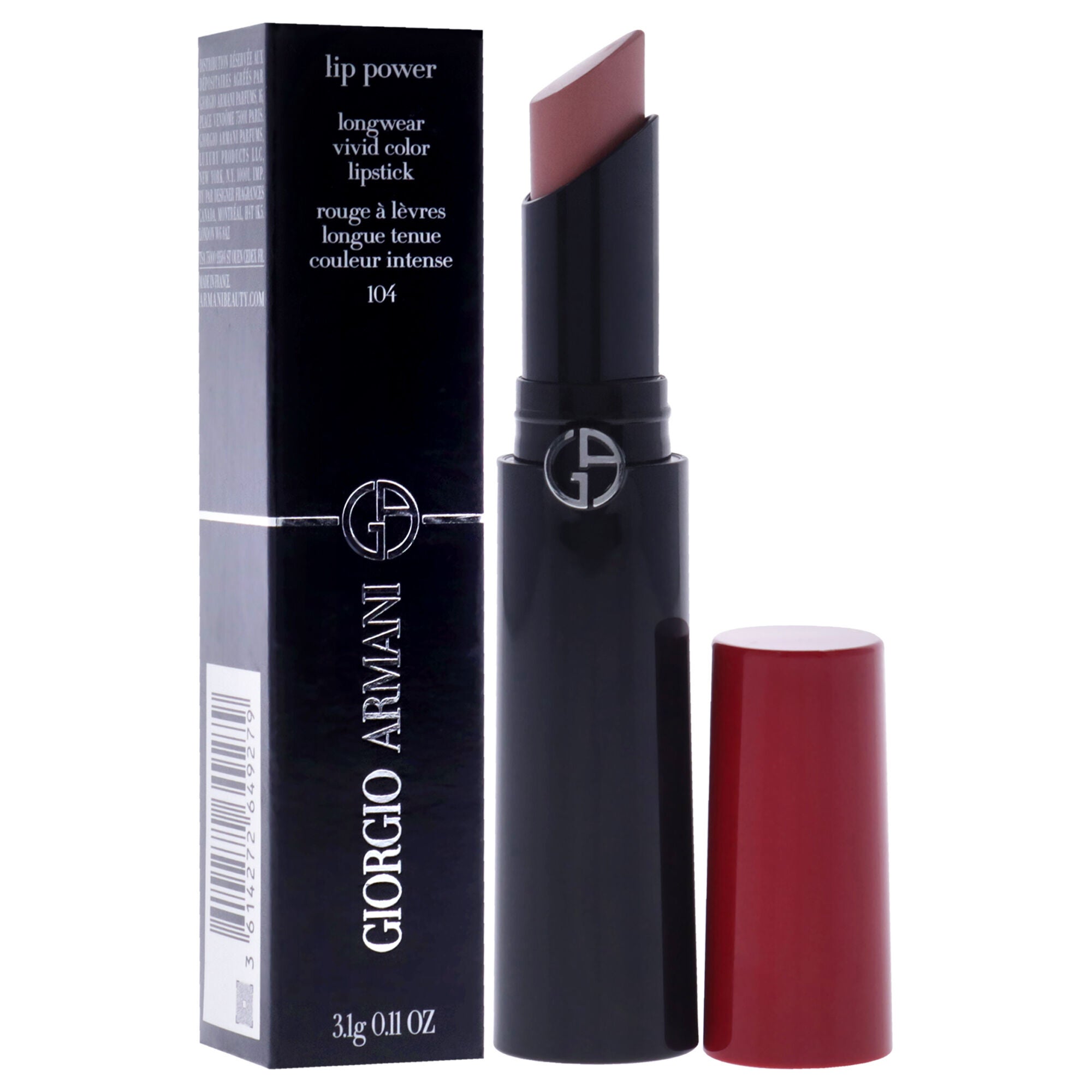 Lip Power Longwear Vivid Color Lipstick - 104 Selfless Tempting by Giorgio Armani for Women - 0.11 oz Lipstick, , alternate image number 6