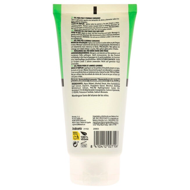 Cooling Gel For Legs and Feet by Babaria for Unisex - 5.07 oz Gel, , alternate image number null