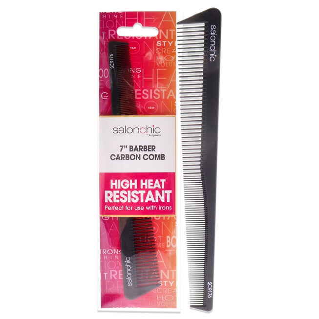 Barber Taper Carbon Comb High Heat Resistant 7 by SalonChic for Unisex - 1 Pc Comb, See Description, hi-res image number 0