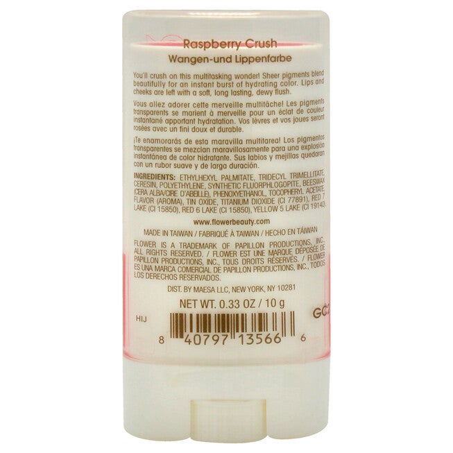 Gel Crush Lip and Cheek - Raspberry Crush by Flower Beauty for Women - 0.33 oz Makeup, NA, alternate image number null