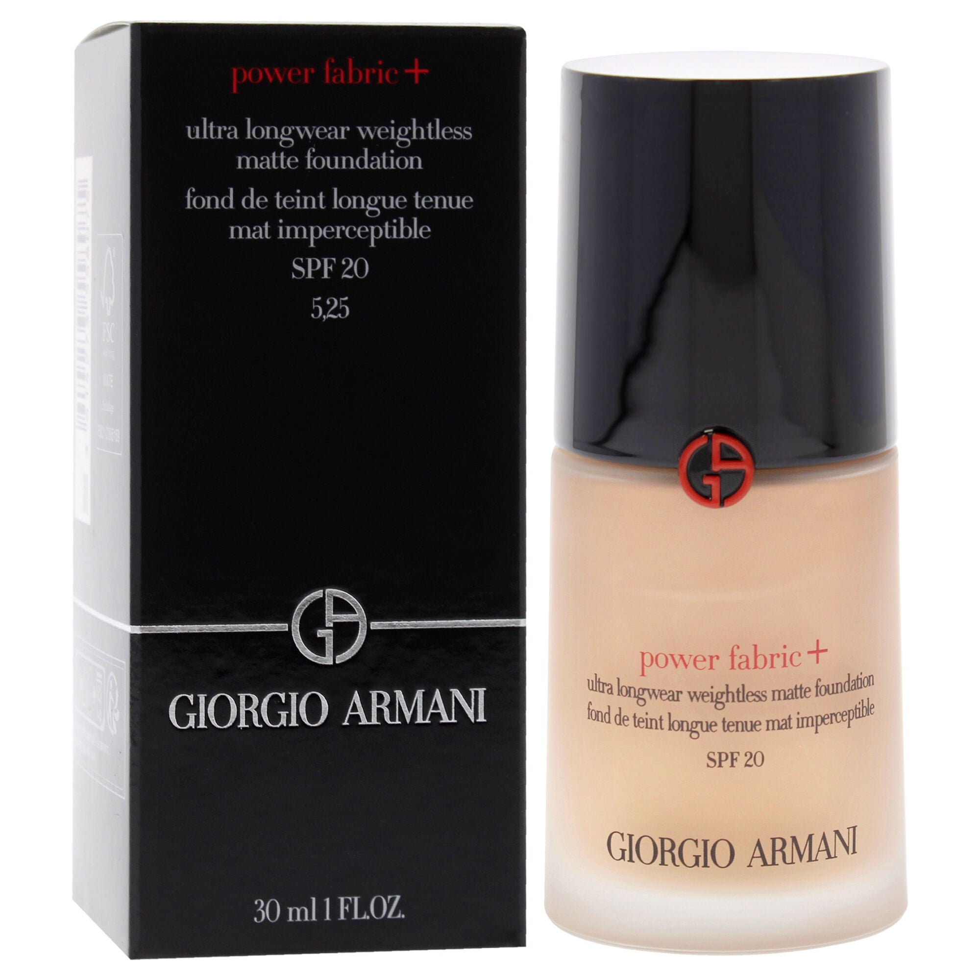 Power Fabric Longwear High Cover Foundation SPF 25 - 5.25 by Giorgio Armani for Women - 1 oz Foundation, See Description, alternate image number 1