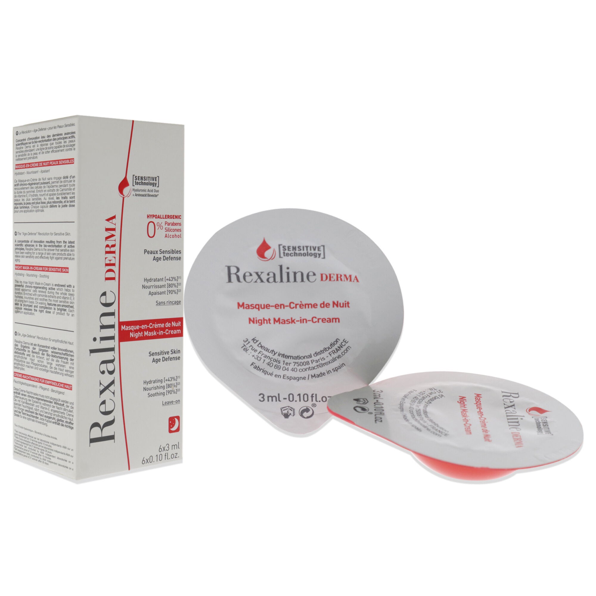 Derma Night Mask-in-Cream by Rexaline for Unisex - 6 x 0.10 oz Cream, See Description, alternate image number 1