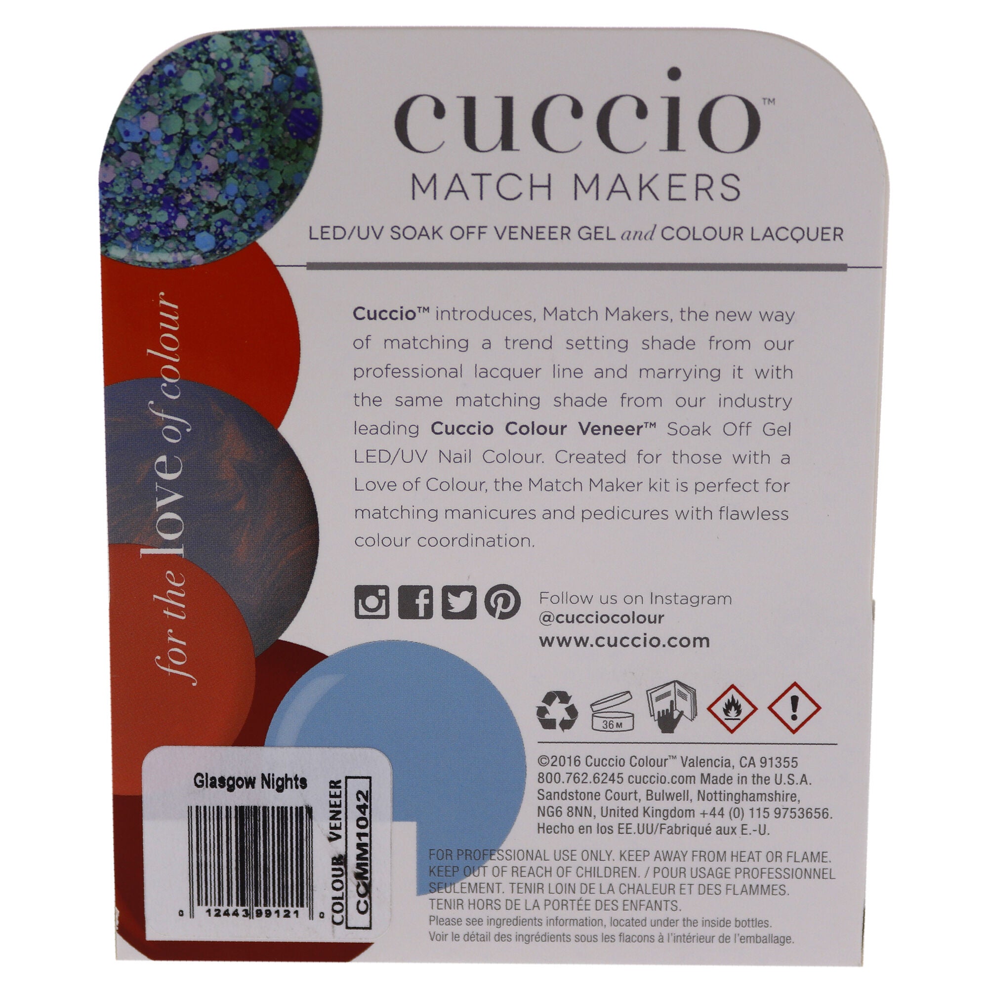 Match Makers Set - Glassgow Nights by Cuccio Colour for Women - 2 Pc 0.44oz Veneer Soak Of Gel Nail Polish, 0.43oz Colour Nail Polish, See Description, alternate image number 2