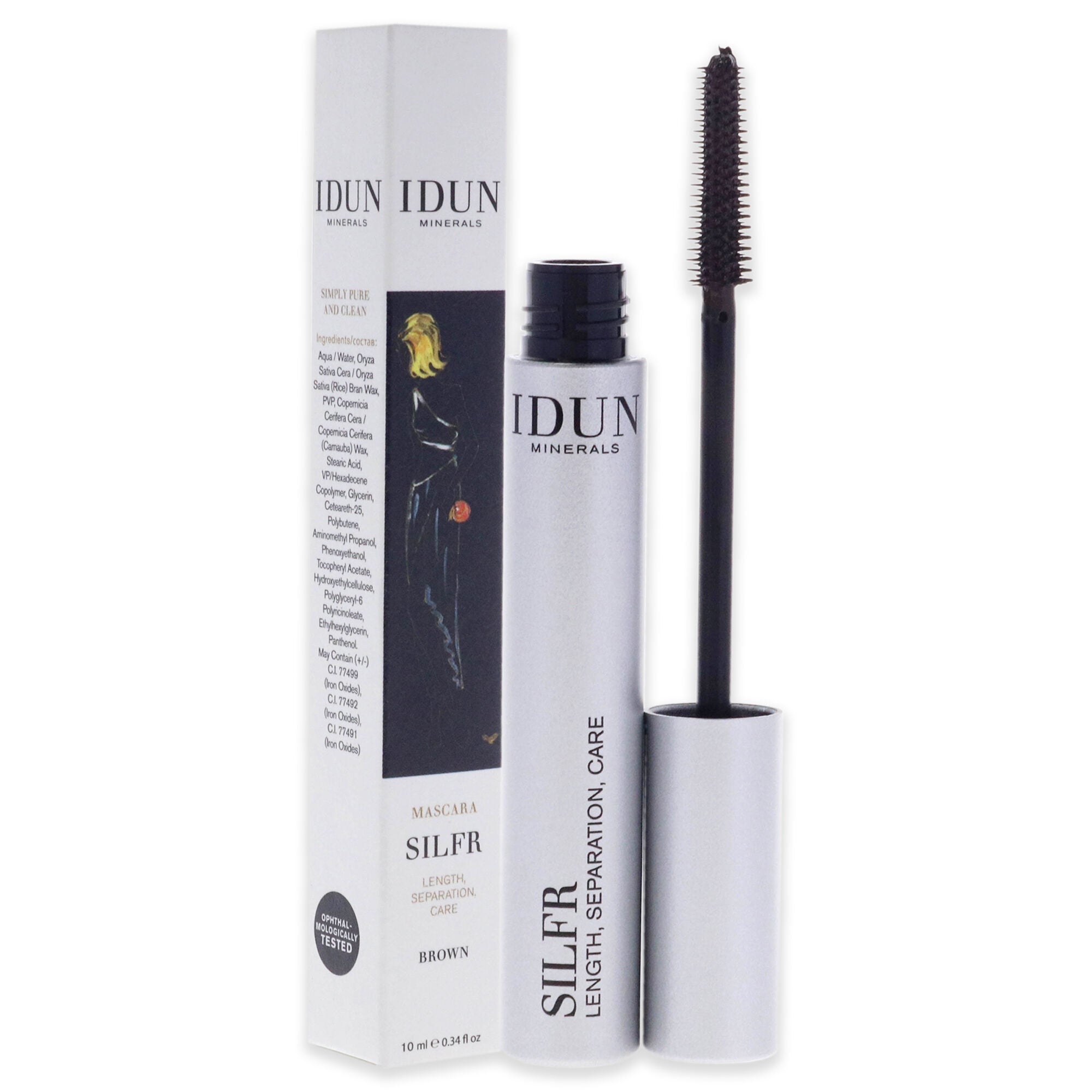 Silfr Lengthening Mascara - 012 Brown by Idun Minerals for Women - 0.34 oz Mascara, See Description, alternate image number 1