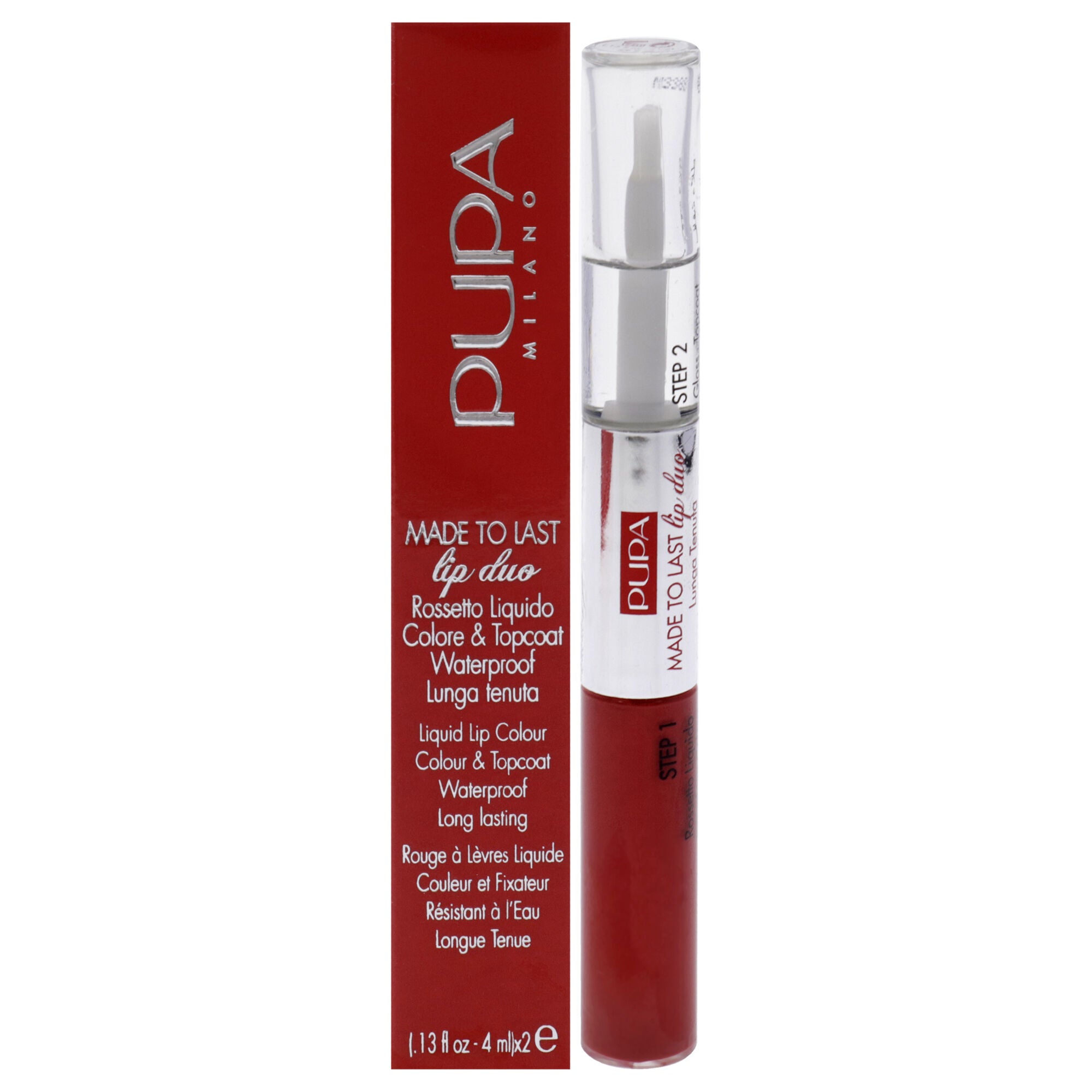 Made To Last Lip Duo - 018 Imperial Red by Pupa Milano for Women - 0.13 oz Lipstick, See Description, hi-res image number 0