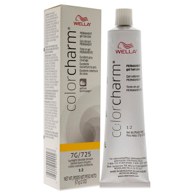 Color Charm Permanent Hair Color Gel - 725 7G Sunlight Blonde Brown by Wella for Unisex - 2 oz Hair Color, , alternate image number null