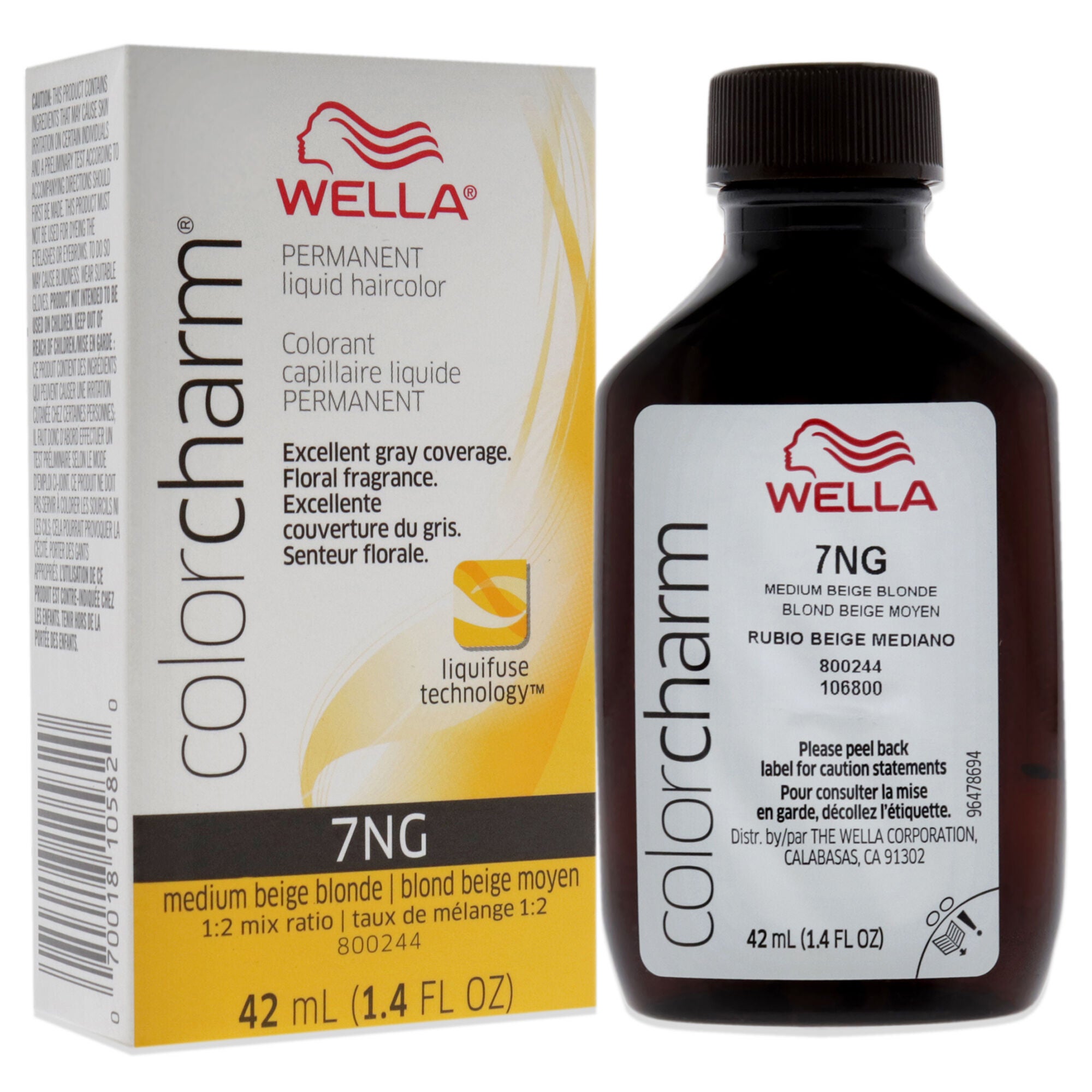 Color Charm Permanent Liquid Hair Color - 7NG Medium Beige Blande by Wella for Unisex - 1.42 oz Hair Color, See Description, alternate image number 2