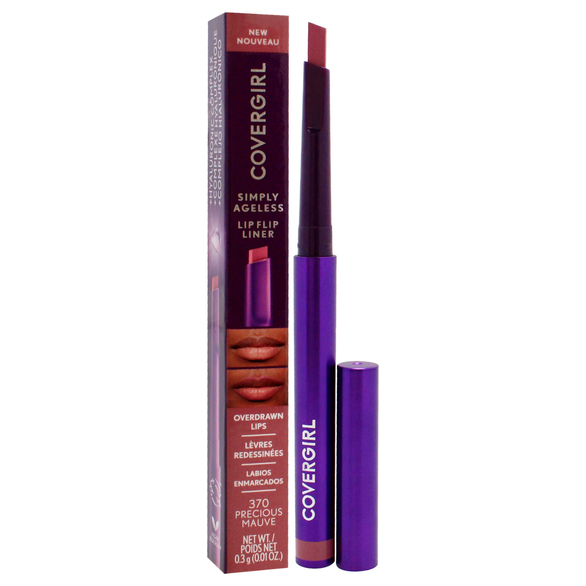 Simply Ageless Lip Flip Liner - 370 Precious Mauve by CoverGirl for Women - 0.01 oz Lip Liner, See Description, alternate image number 1