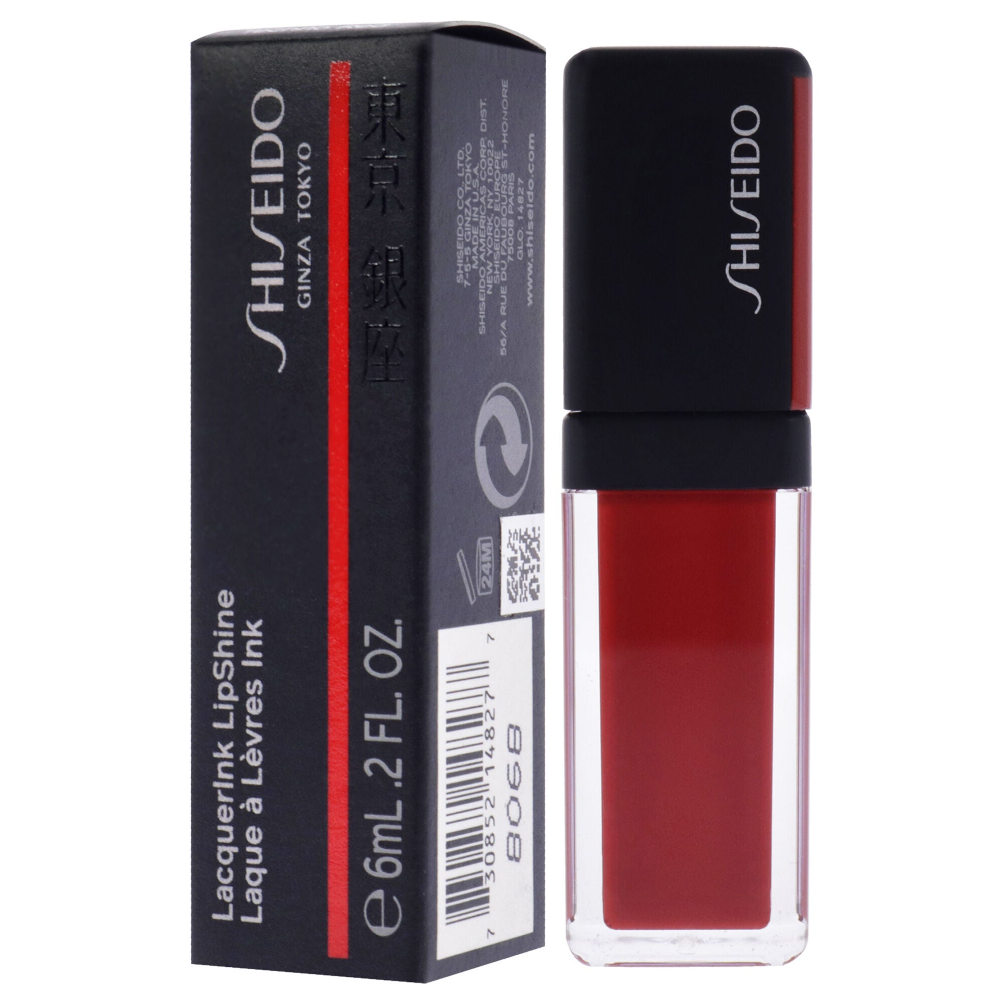 LacquerInk LipShine - 304 Techno Red by Shiseido for Unisex - 0.2 oz Lip Gloss, See Description, alternate image number 3