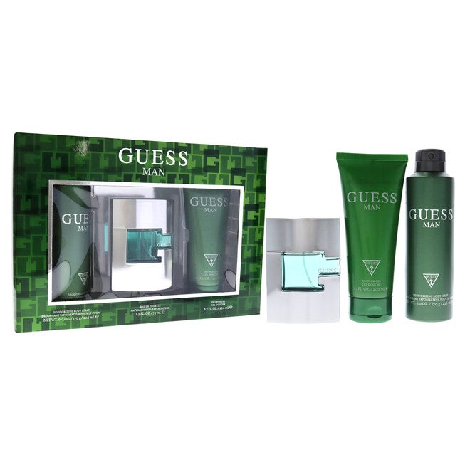 Guess Man by Guess for Men - 3 Pc Gift Set 2.5oz EDT Spray, 6oz Deodorizing Body Spray, 6.7oz Shower Gel, , alternate image number null