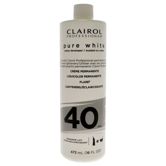 Pure White 40 Volume Creme Developer by Clairol for Unisex - 16 oz Lightener, NA, hi-res image number null