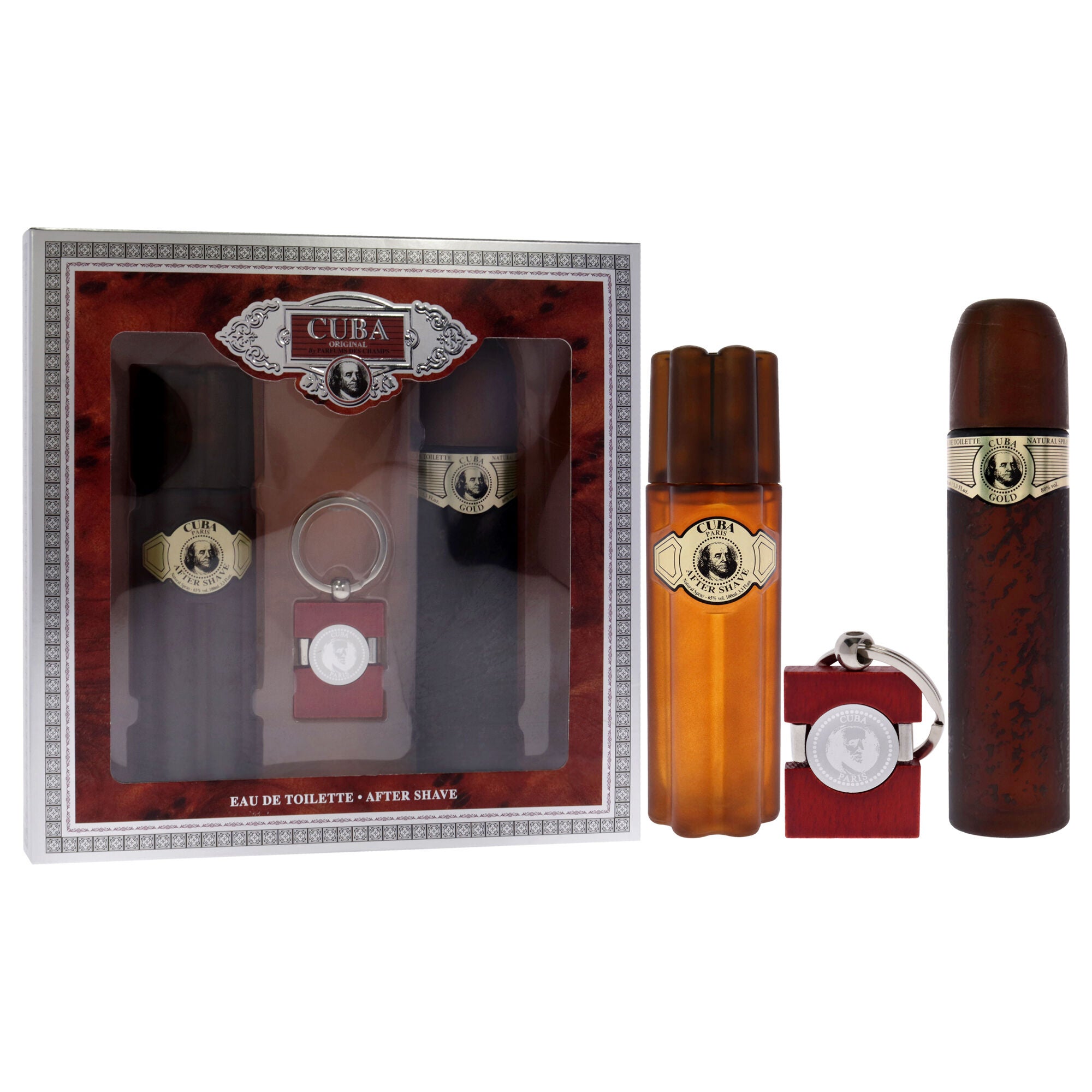 Cuba Gold by Cuba for Men - 3 Pc Gift Set 3.3oz EDT Spray, 3.3oz After Shave, Keychain, See Description, alternate image number 2