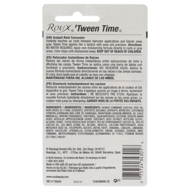 Tween Time Instant Root Concealer Stick - Black by Roux for Unisex - 0.28 oz Concealer, , alternate image number null