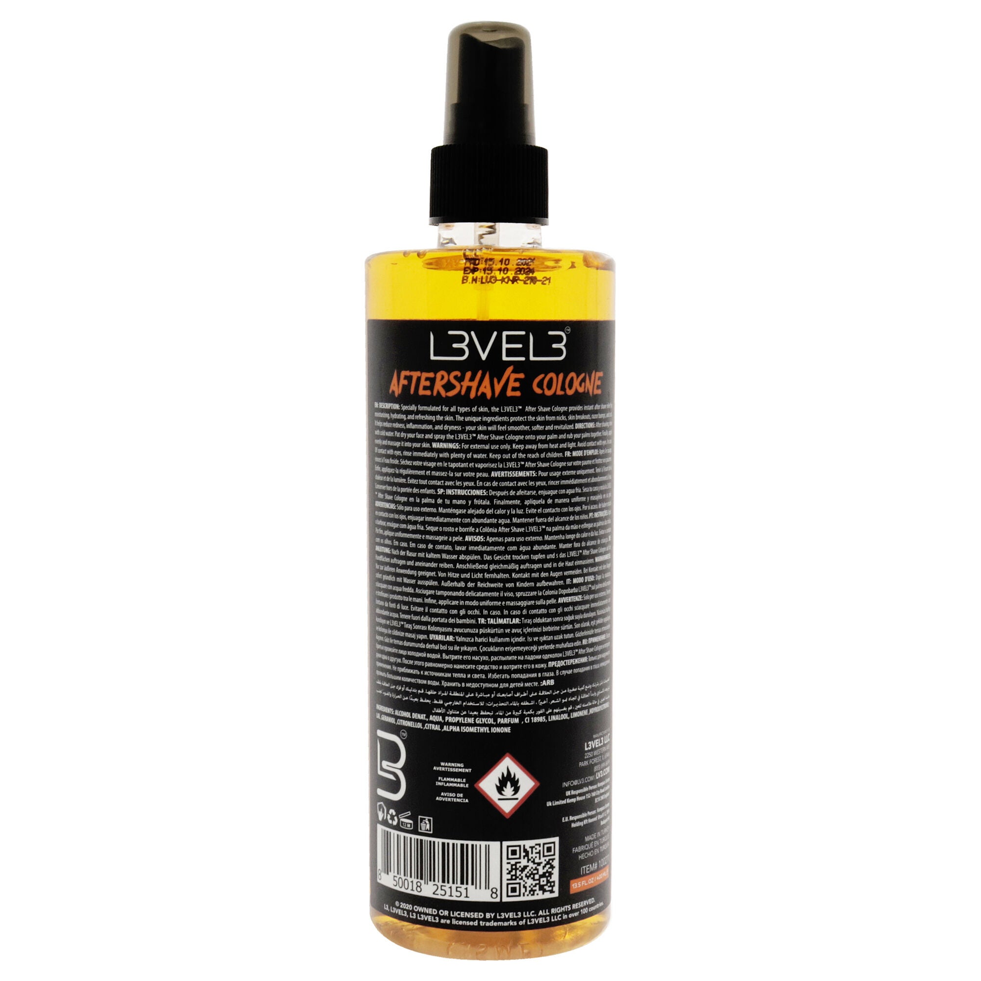 After Shave Cologne - Vibrant by L3VEL3 for Men - 13.5 oz After Shave, See Description, alternate image number 1