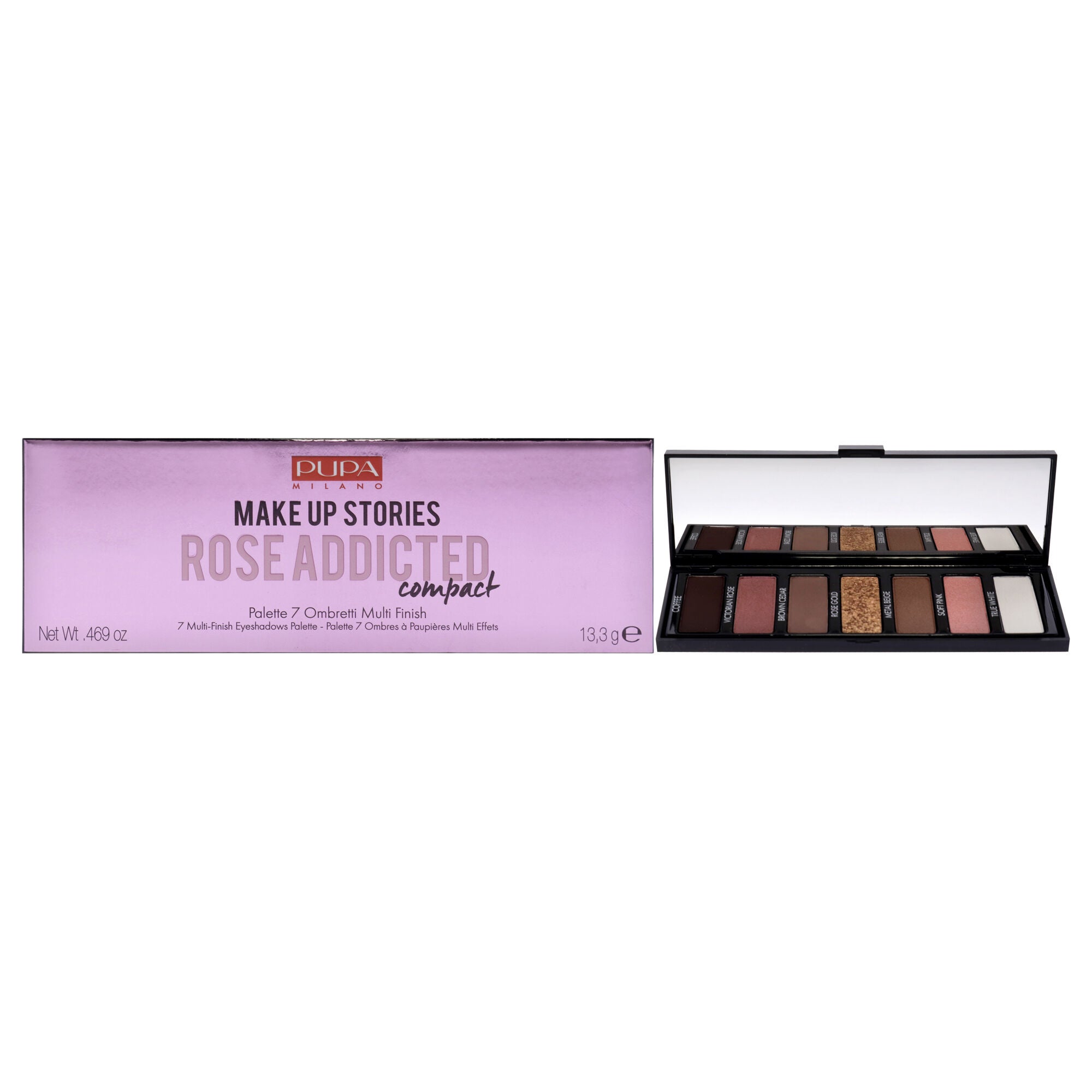 Make Up Stories Compact Palette - 004 Rose Addicted by Pupa Milano for Women - 0.469 oz Eye Shadow, See Description, hi-res image number 0