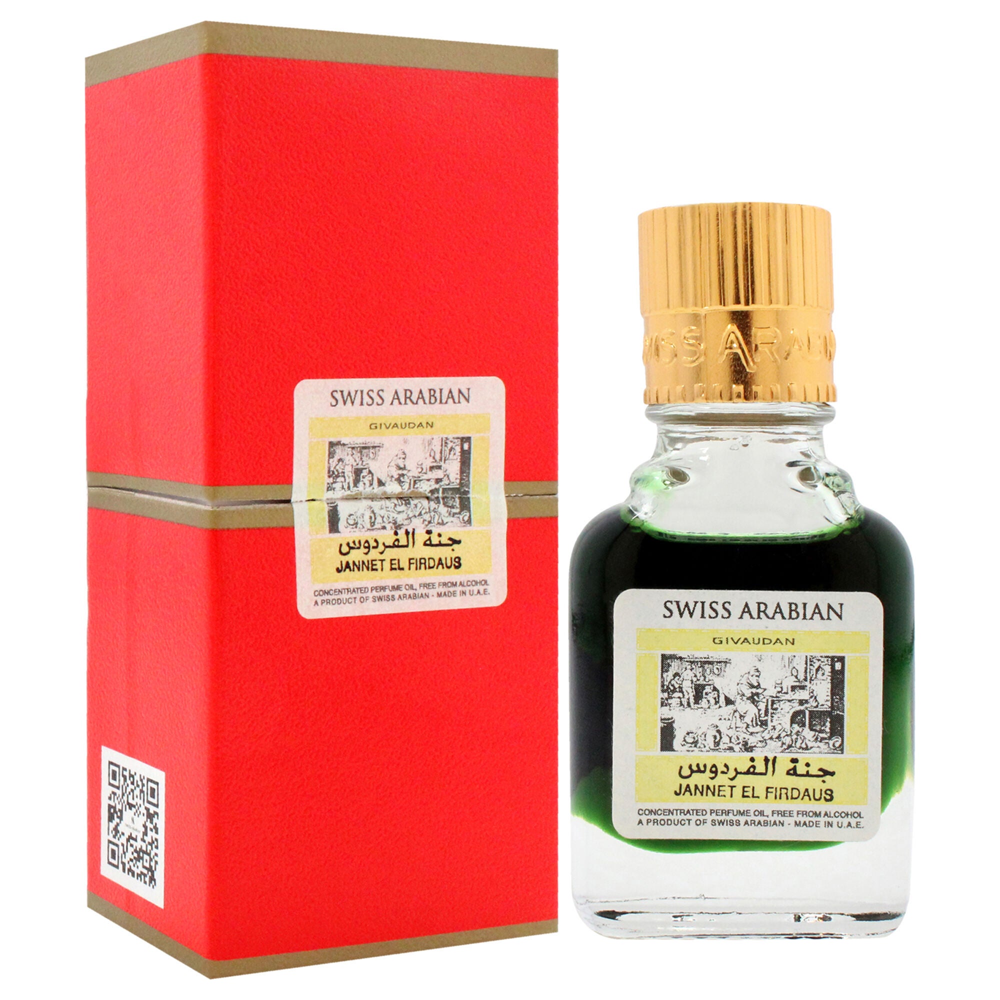 Jannet EL Firdaus Red by Swiss Arabian for Unisex - 0.3 oz Parfum Oil, See Description, alternate image number 1