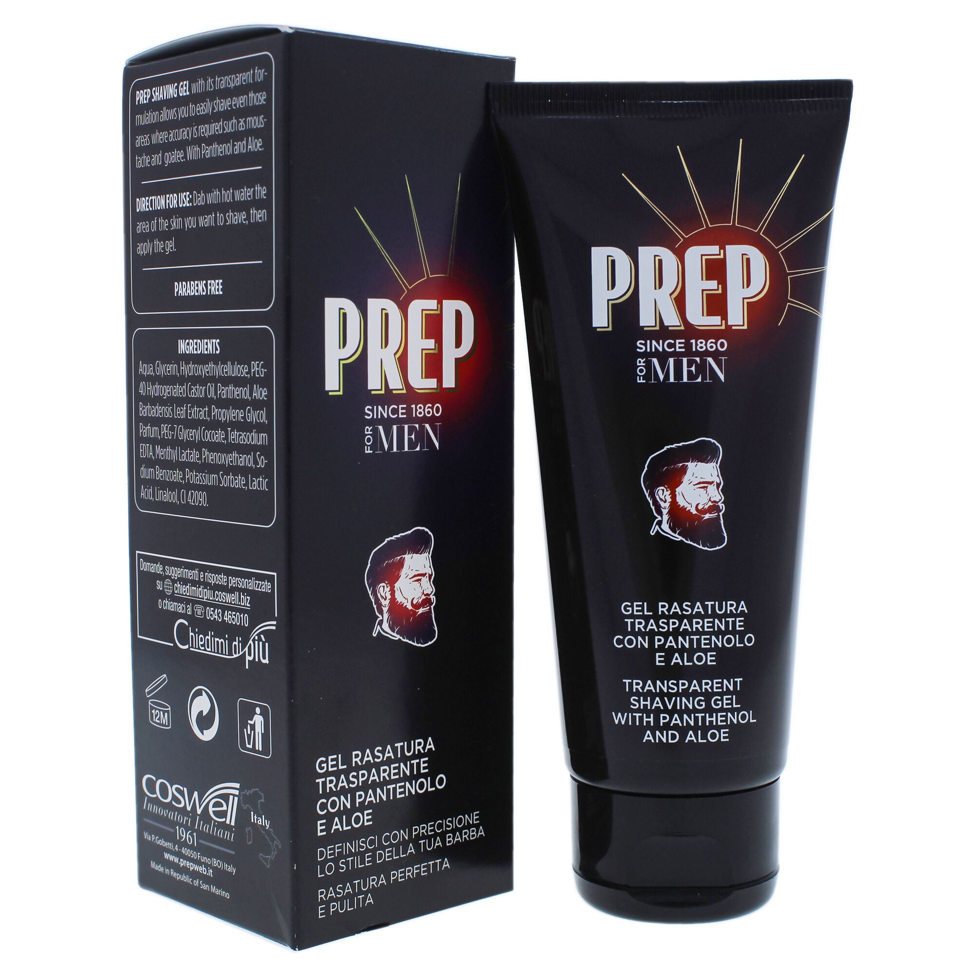 Transparent Shaving Gel with Panthenol and Aloe by Prep for Men - 3.4 oz Shaving Gel, See Description, alternate image number 1