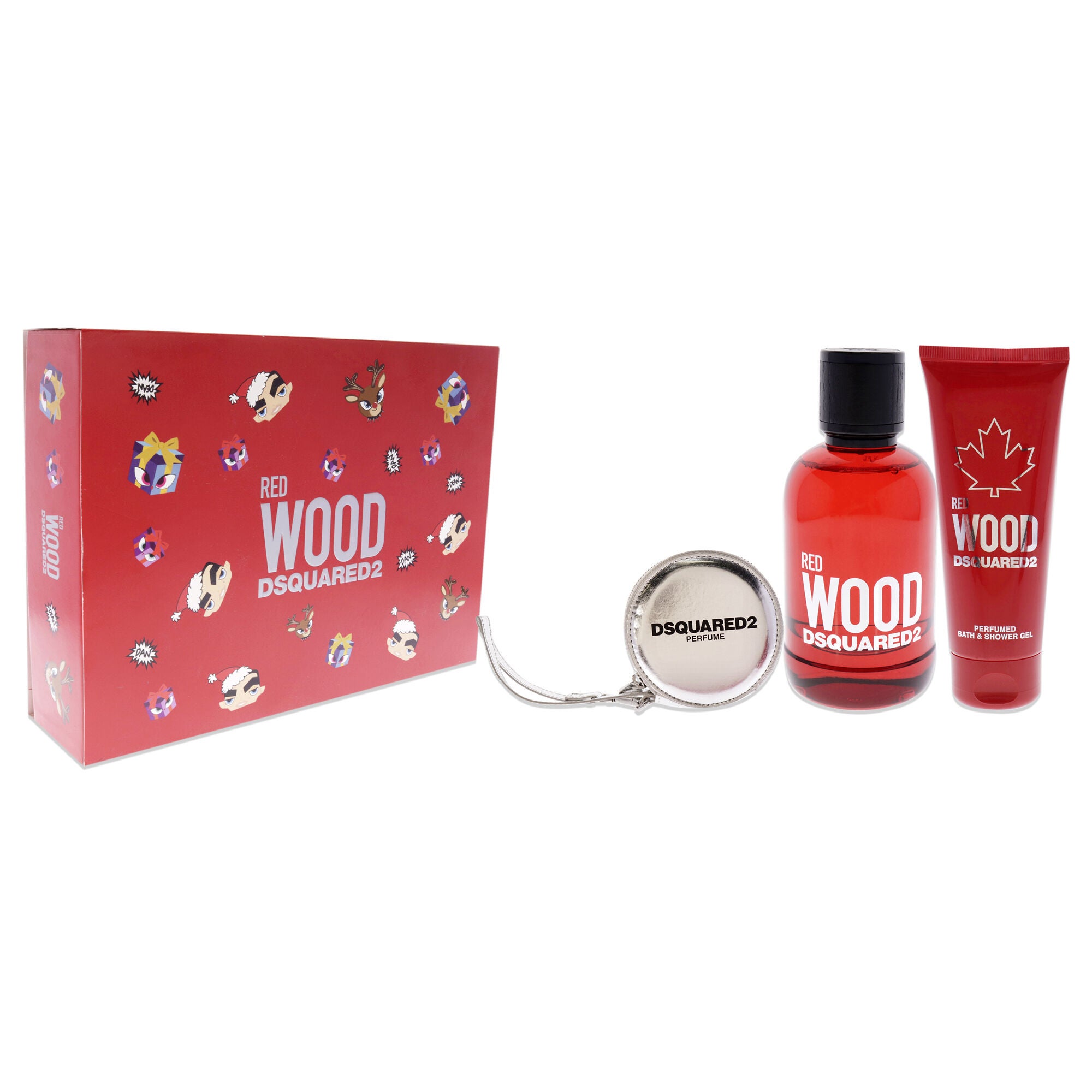 Red Wood by Dsquared2 for Women - 3 Pc Gift Set 3.4oz EDT Spray, 3.4oz Perfumed Bath and Shower Gel, Silver Round Purse, , alternate image number 6