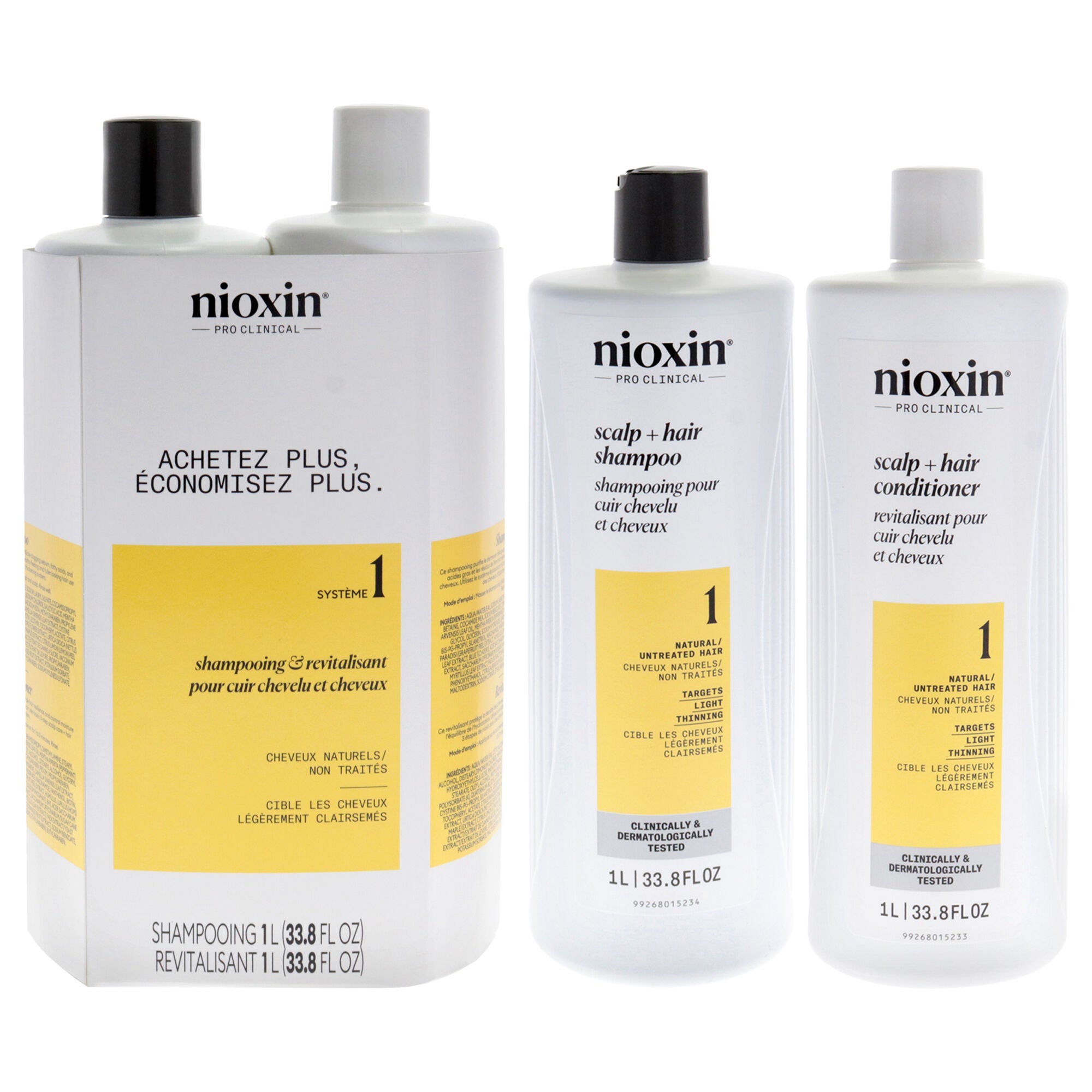 System 1 Duo by Nioxin for Unisex - 2 x 33.8 oz Shampoo, Conditioner, See Description, hi-res image number 0