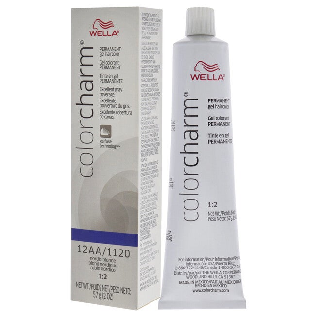 Color Charm Permanent Hair Color Gel - 12AA 1120 Nordic Blonde by Wella for Unisex - 2 oz Hair Color, NA, alternate image number null