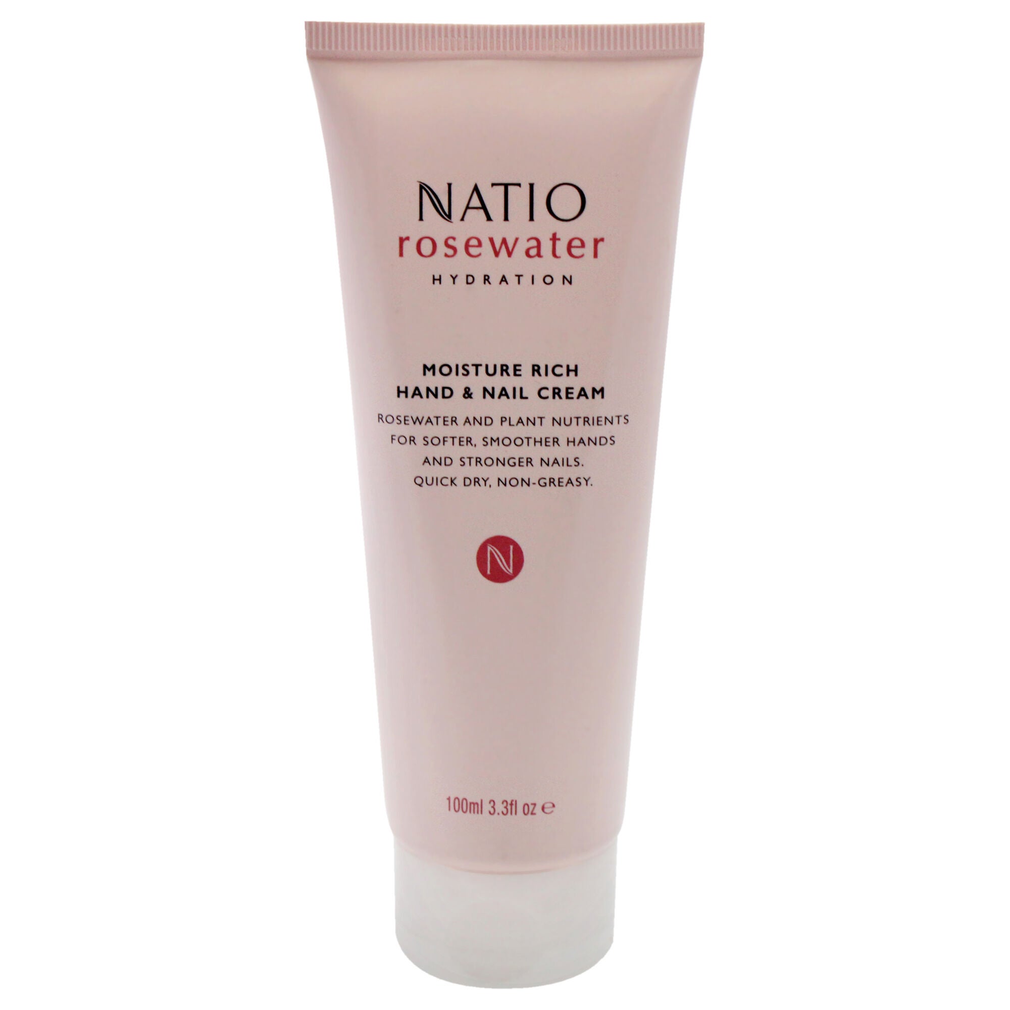 Rosewater Hydration Moisture Rich Hand and Nail Cream by Natio for Women - 3.3 oz Cream, See Description, hi-res image number 0
