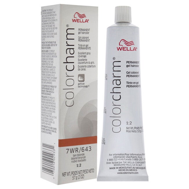 Color Charm Permanent Hair Color Gel - 7WR 643 Tan Blonde by Wella for Unisex - 2 oz Hair Color, NA, alternate image number null