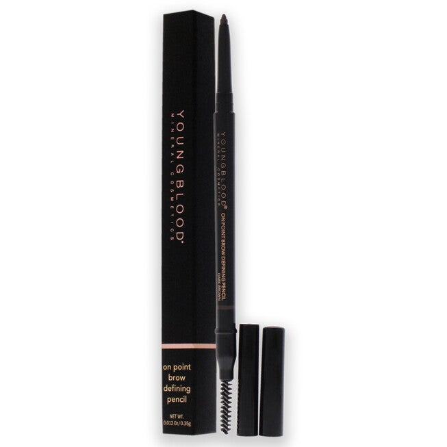 On Point Brow Defining Pencil - Dark Brown by Youngblood for Women - 0.012 oz Eyebrow Pencil, , alternate image number null