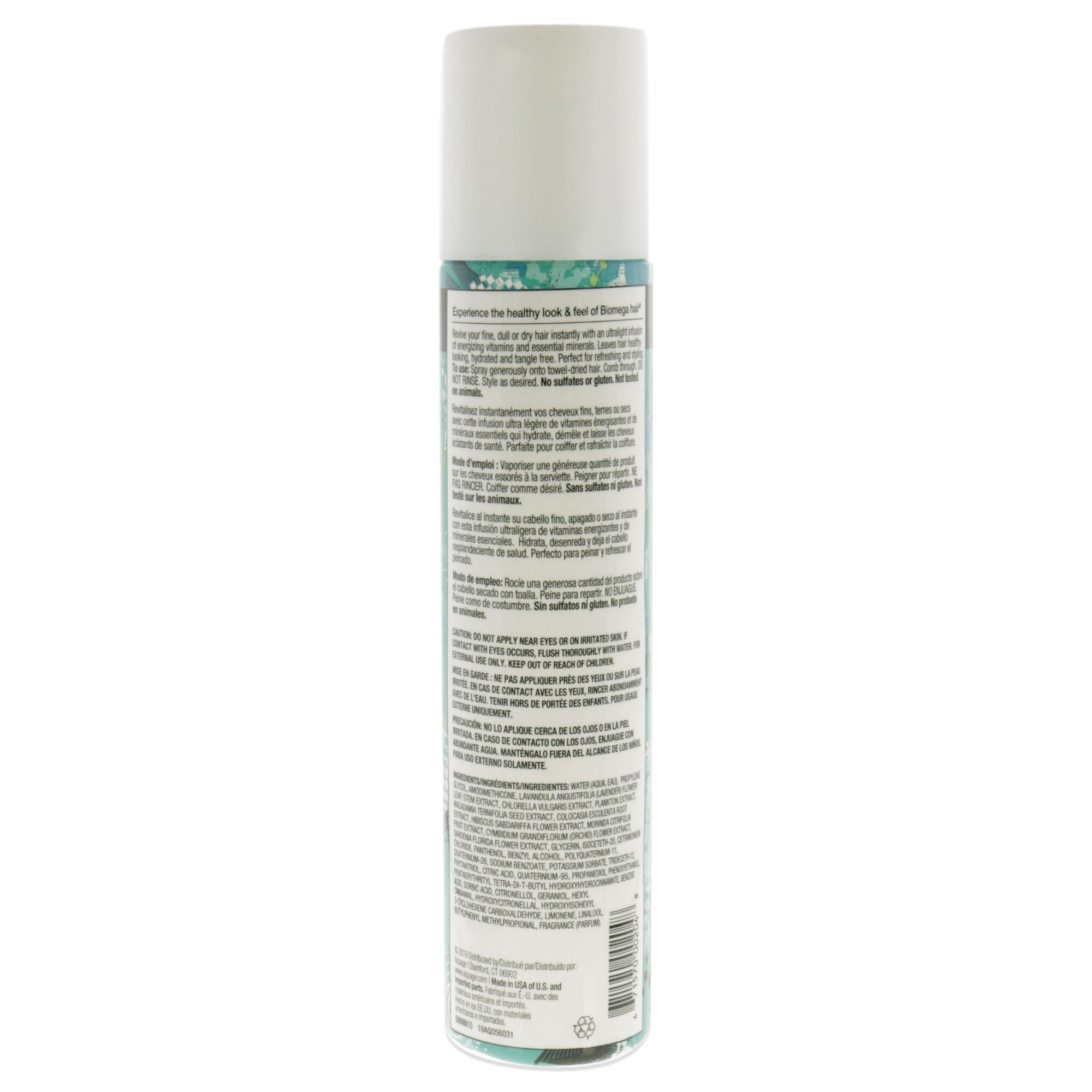 Biomega Moisture Mist Leave In Conditioner by Aquage for Unisex - 10 oz Leave In Conditioner, See Description, alternate image number 2