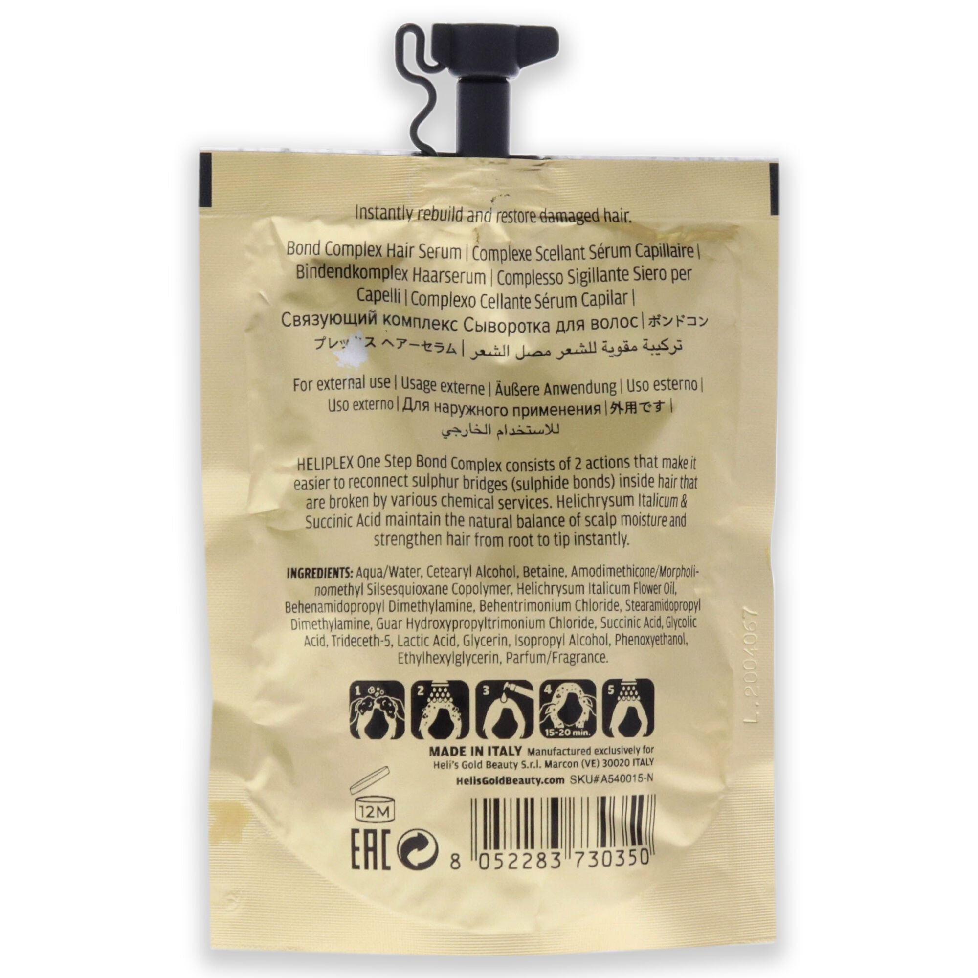 Heliplex One Step Hair Serum by Helis Gold for Unisex - 1.7 oz Serum, See Description, alternate image number 1