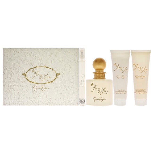 Fancy Love by Jessica Simpson for Women - 4 Pc Gift Set 3.4oz EDP Spray, 0.34oz EDP Mini Spray, 3oz Body Lotion, 3oz Bath and Shower Gel, NA, hi-res image number null