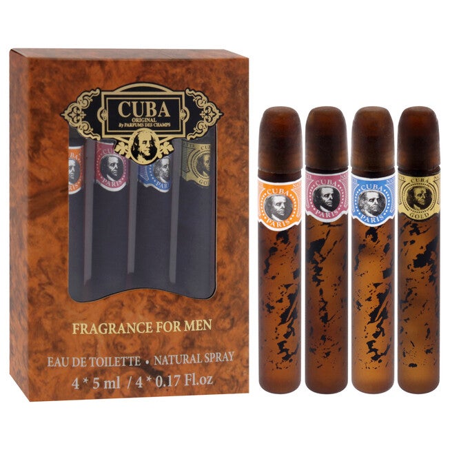Cuba by Cuba for Men - 4 Pc Mini Gift Set cuba gold, cuba red, cuba blue, cuba orange (5ml each), NA, alternate image number null