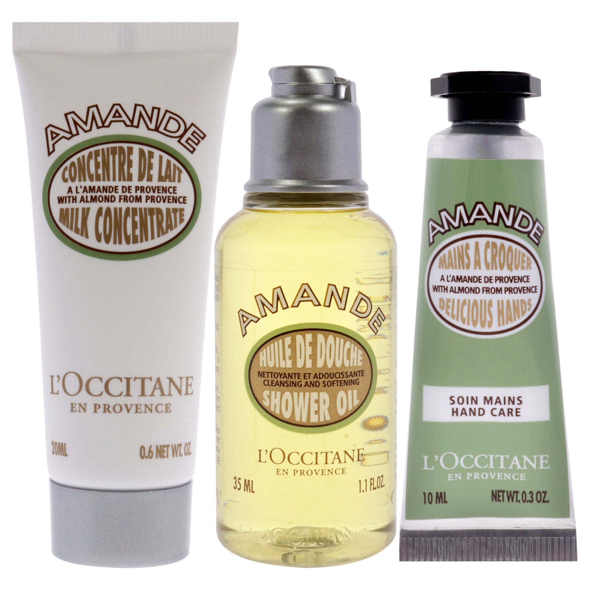 Essential Trio - Almond by LOccitane for Women - 3 Pc 1.1oz Shower Oil - Almond, 0.6oz Concentrate - Almond Milk, 0.3oz Delicios Hands - Almond, , alternate image number 5