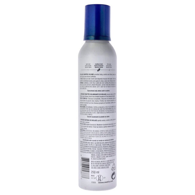Biolage Styling Whipped Volume Bodifying Mousse by Matrix for Unisex - 8.5 oz Mousse, See Description, alternate image number 1