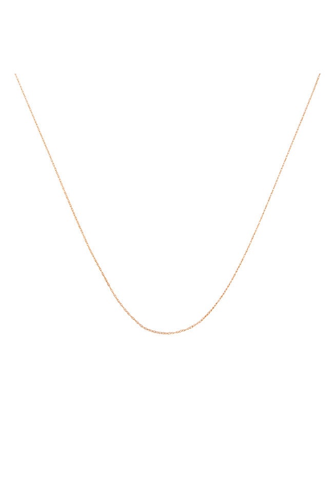 Solid Rose Gold Rope Chain Necklace Unisex 16