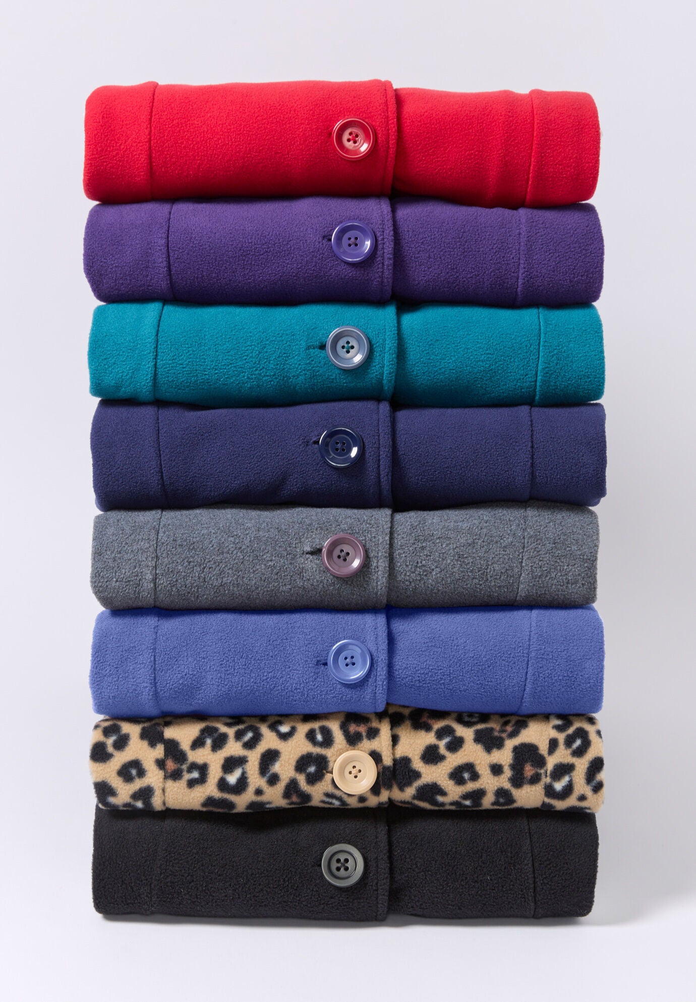 Plus Size Button Up Fleece Jacket, , alternate image number 5