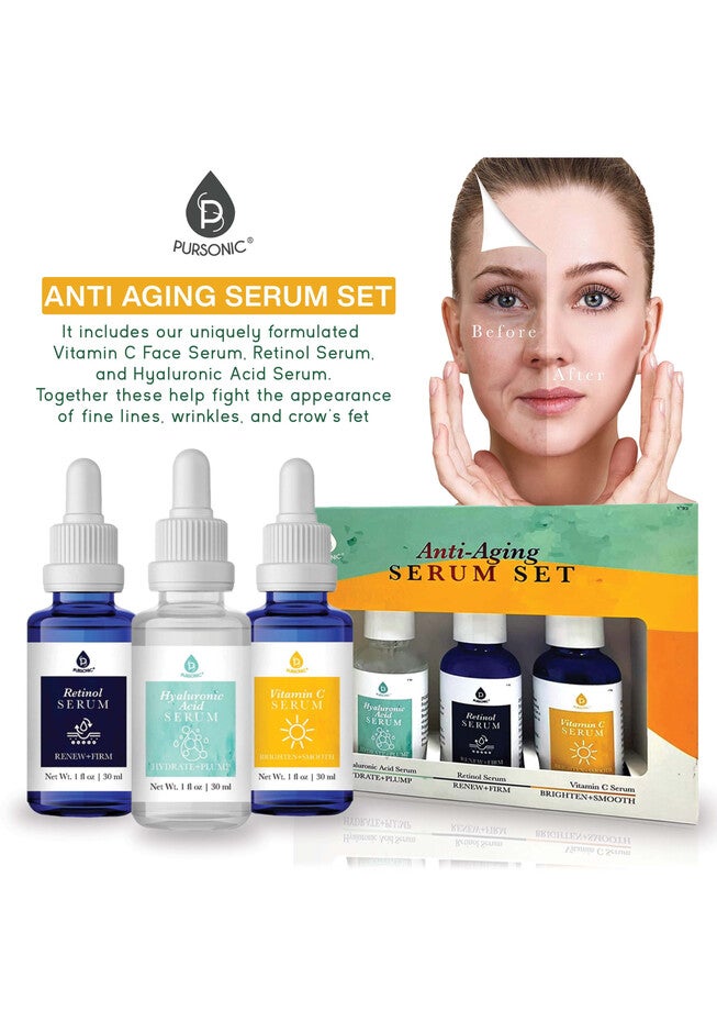 Anti Aging Serum Set For Face 3 Pk, , alternate image number null