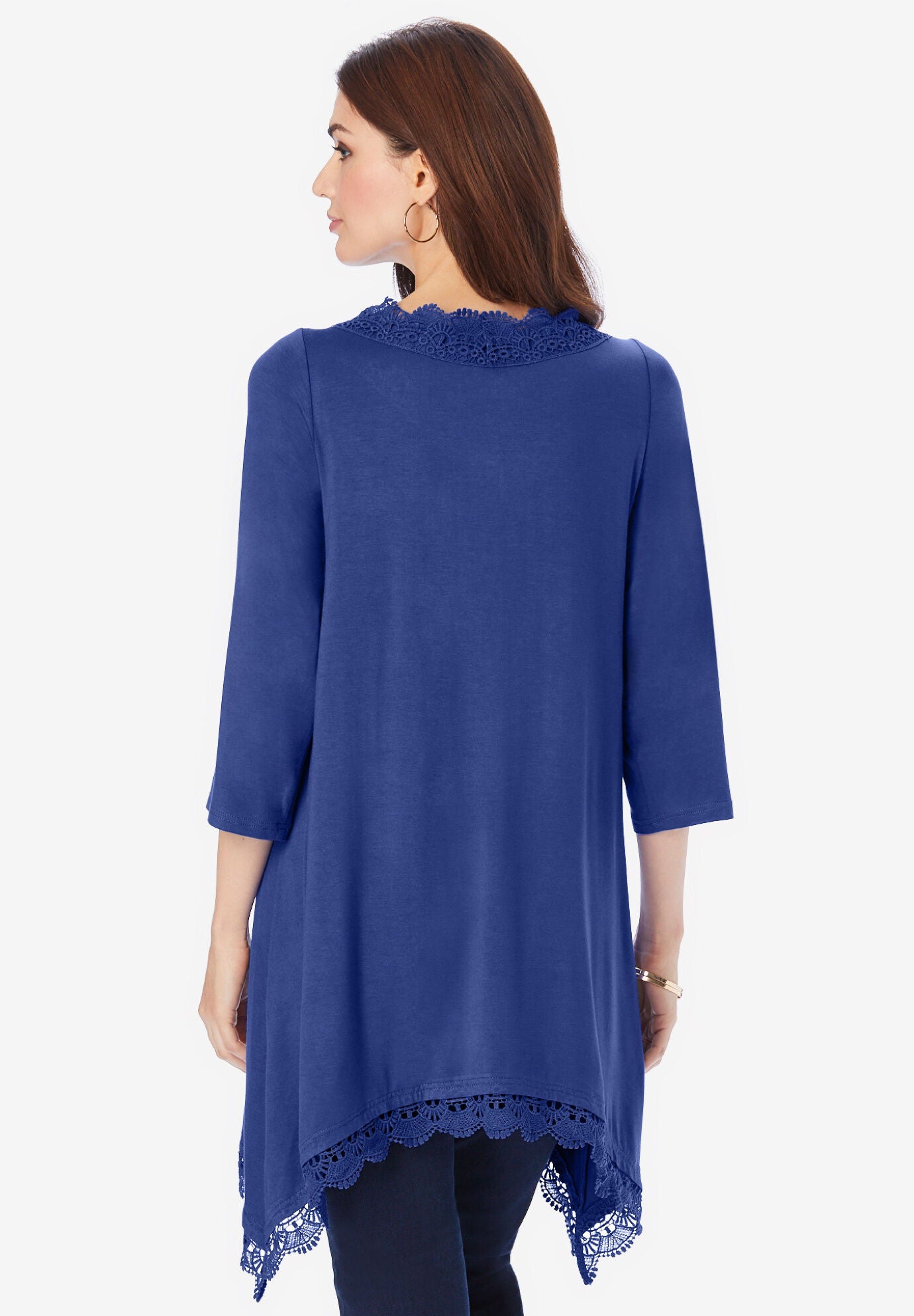 Lace Handkerchief Hem Ultra Femme Tunic, , on-hover image number 1