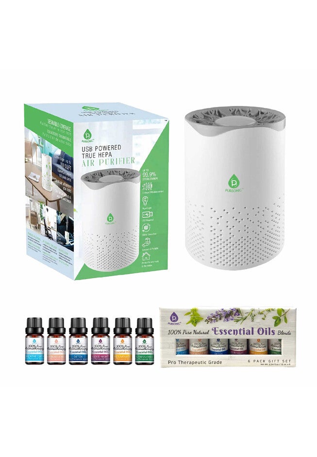 Air Purifier With 6-Pack Premium Essential Oils Collection, O, hi-res image number null