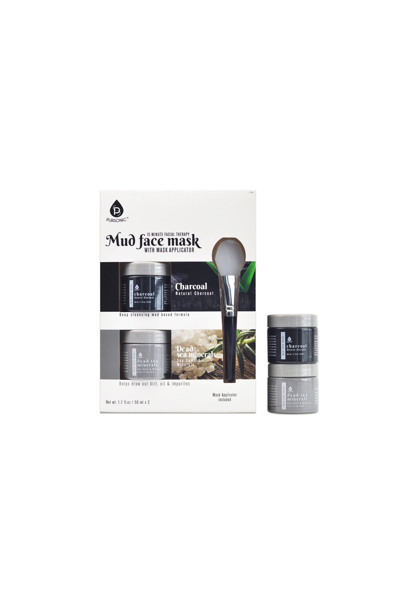 15 Minute Facial Therapy Mud Face Mask And Applicator, 2 PACK, hi-res image number 0