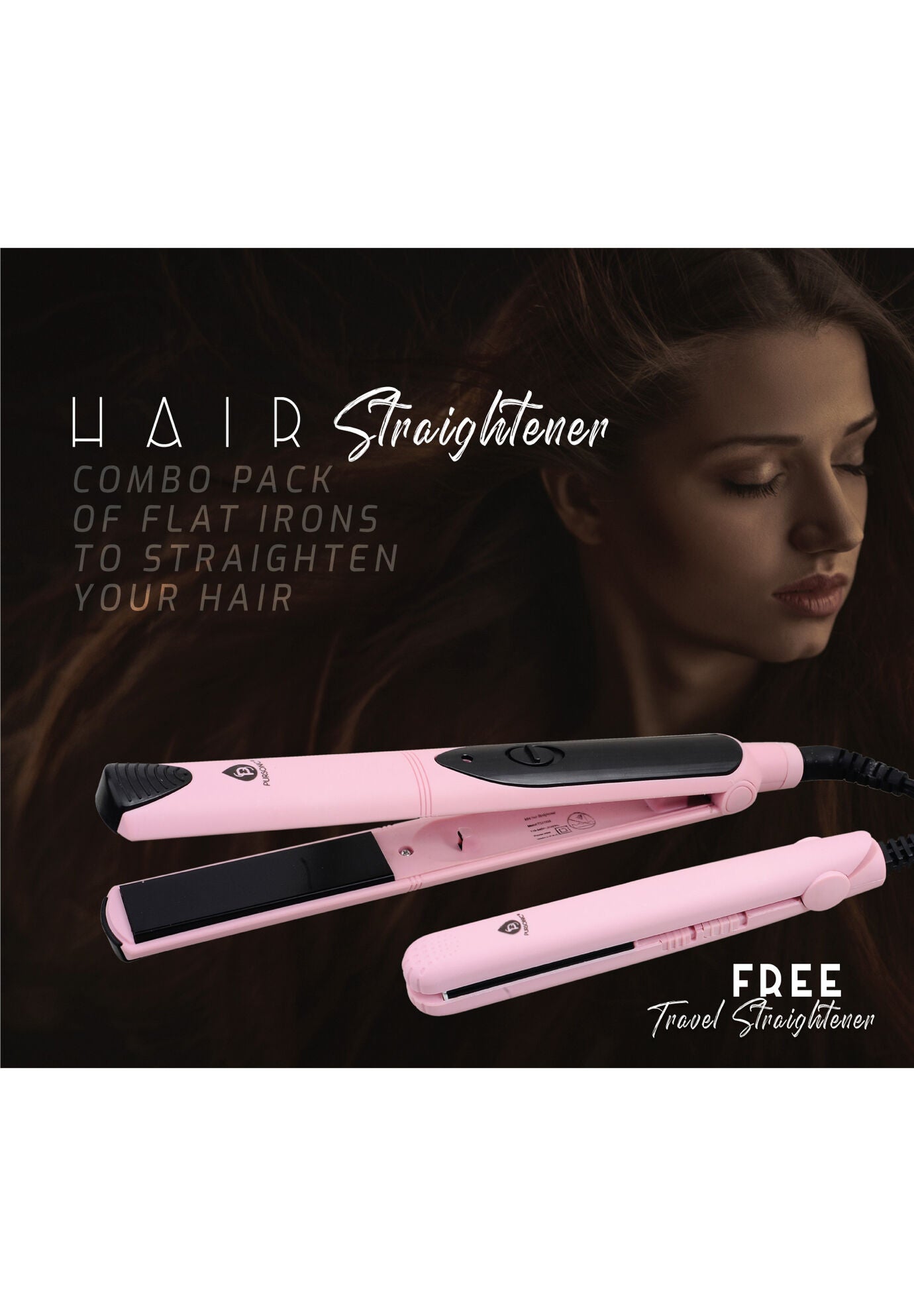 Dual Value Pack Hair Straightener Includes Travel Hair Strightener, , alternate image number 2