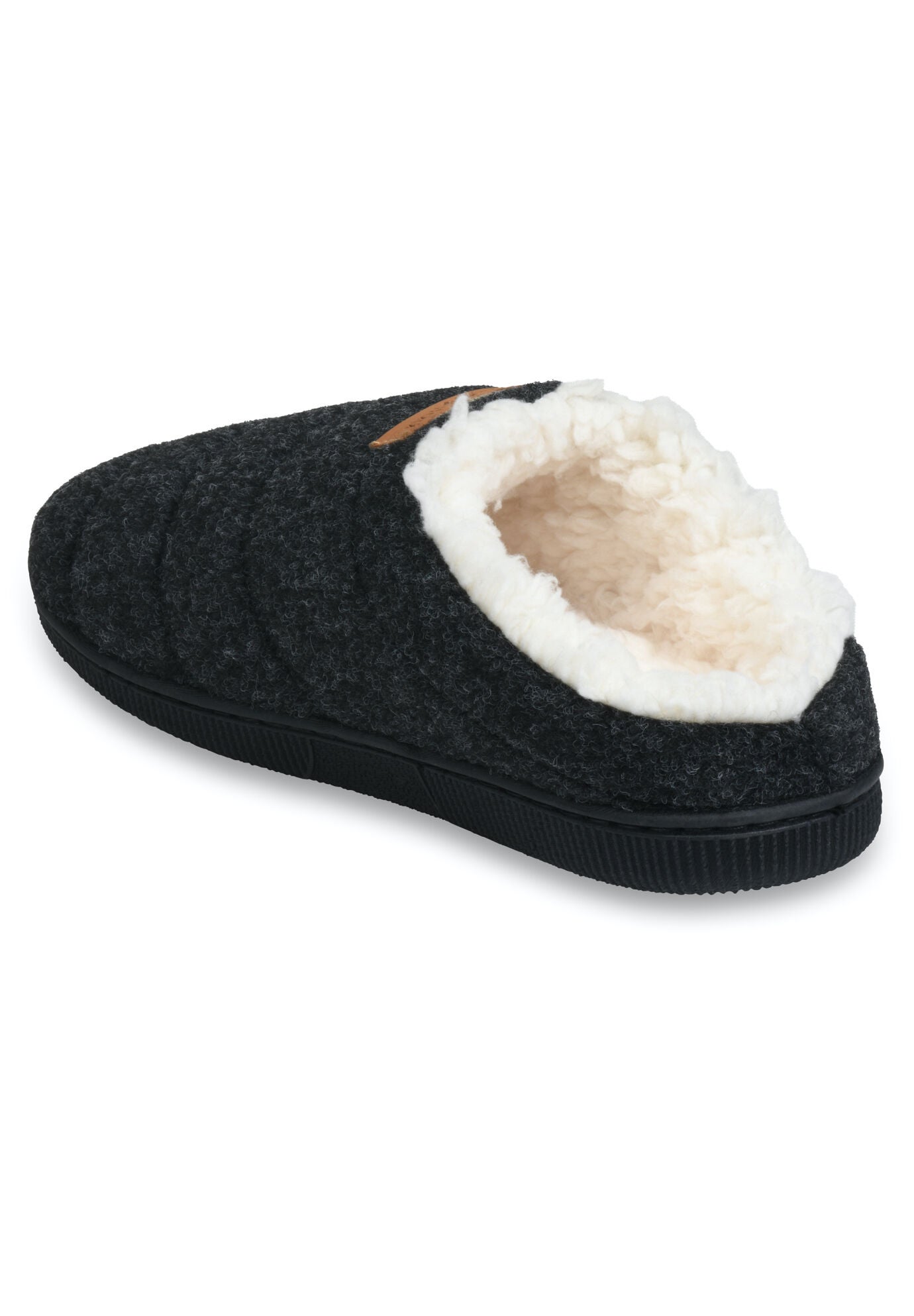 Faux Wool Tube Quilt Clog Slipper Slippers, , on-hover image number 1