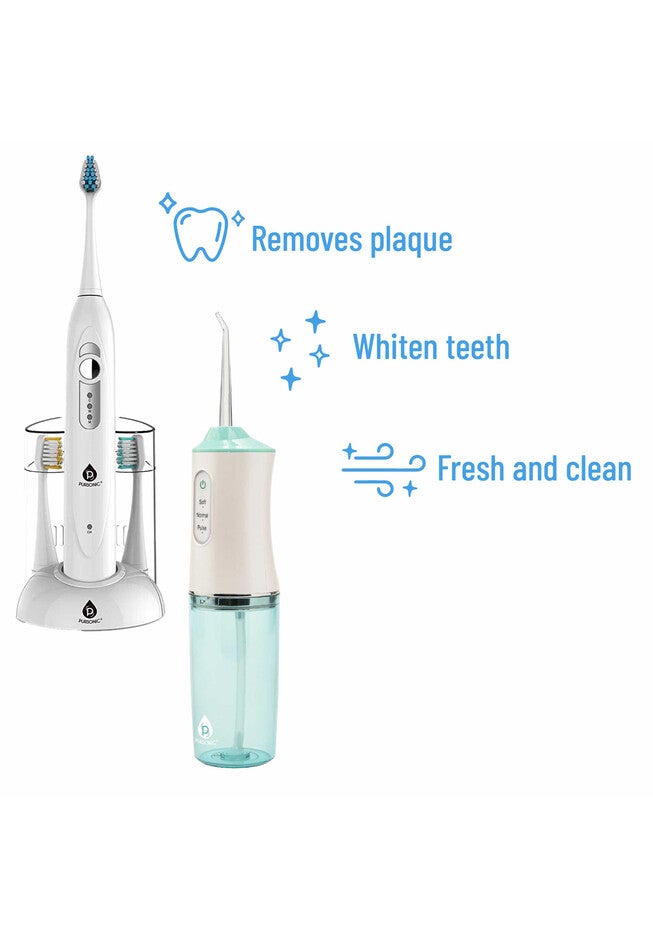 Rechargeable Toothbrush & Water Flosser Duo With Multi-Year Supply, , on-hover image number 1