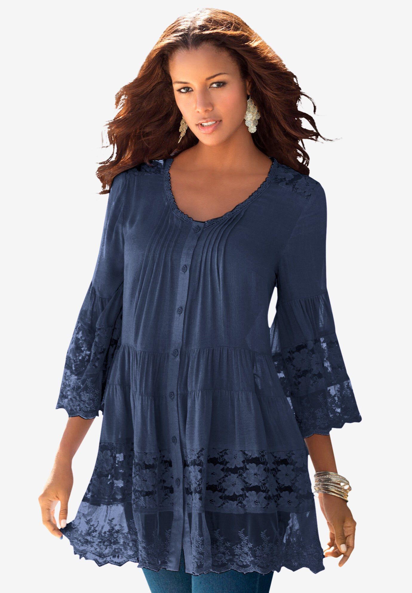 Lace Illusion Blouse